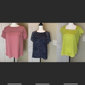 2 LOFT & 1 Ann Taylor blouses